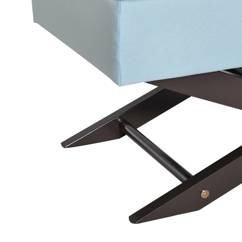 HOMCOM Storage Ottoman Bench, 80Lx40Wx42H cm-Lake Blue