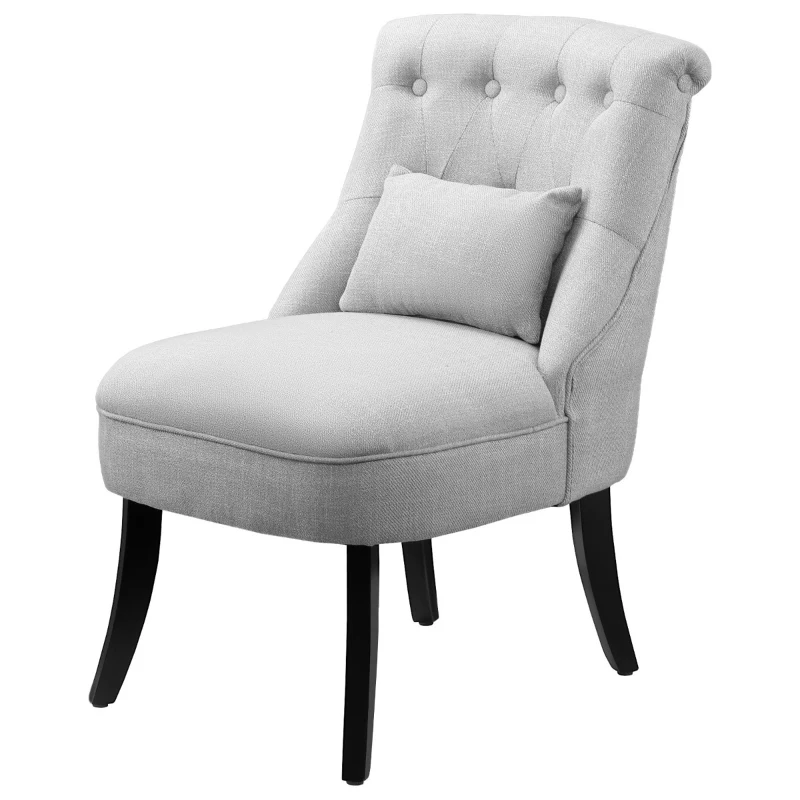 HOMCOM Retro Scrolled Back Accent Chair - Grey