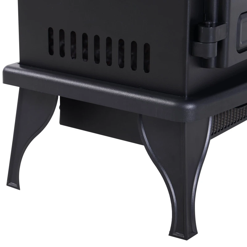 HOMCOM Electric Stove Style Heater Freestanding Fireplace LED Flame Effect w/ Safety Thermostat 975W/1950W