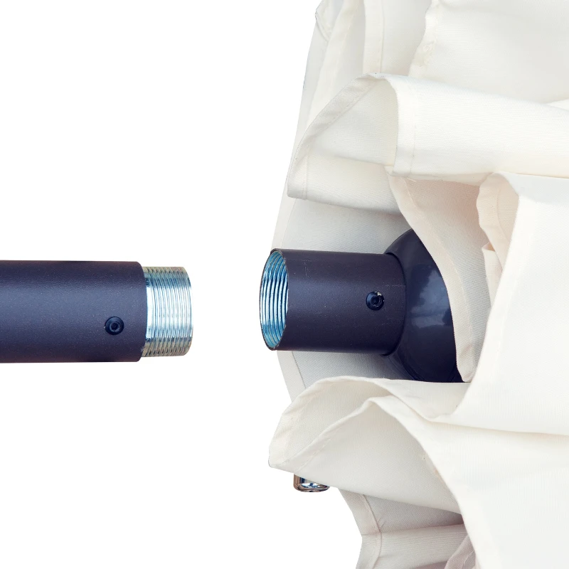 Outsunny 4.6 m Twin Parasol with Crank-Cream White