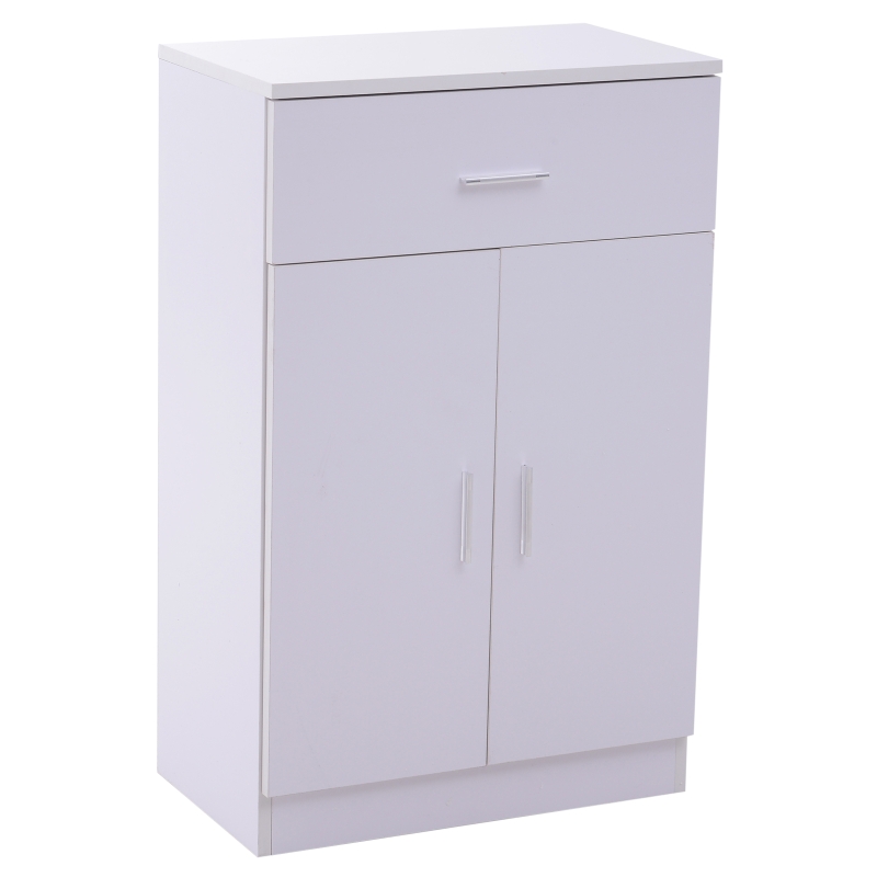 HOMCOM 3-in-1 Coat Rack W/13 Pairs Shoes Cabinet, 100Lx32Dx187H cm-White