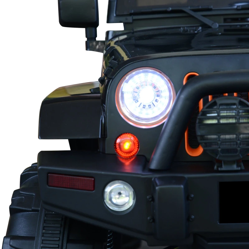 HOMCOM 2 Speed Electric Ride On Car 12V Battery w/ Headlights MP3 Connection & Suspension Remote Control in Black