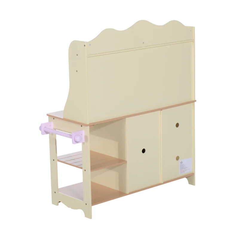 HOMCOM Children's MDF Pretend Play Home Kitchen Yellow