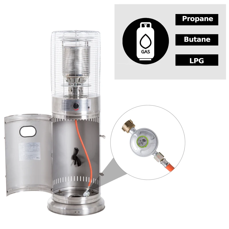 Outsunny 5-11 kw Freestanding Patio Gas Heater, 135cm Tall
