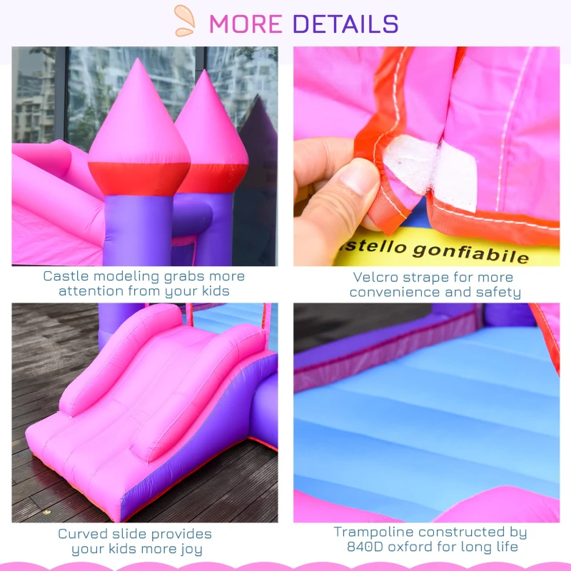 Outsunny Bounce Castle Inflatable Trampoline Slide for Kids w/ inflator 3.5 x 2.5 x 2.7m