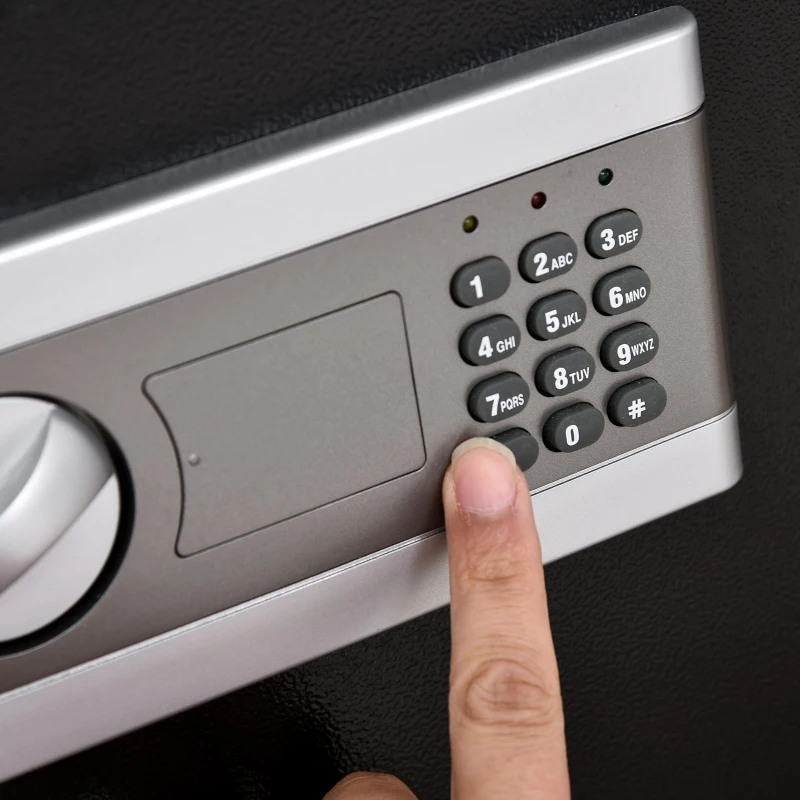 HOMCOM Steel Anti-Theft Duo-Lock Safe Black