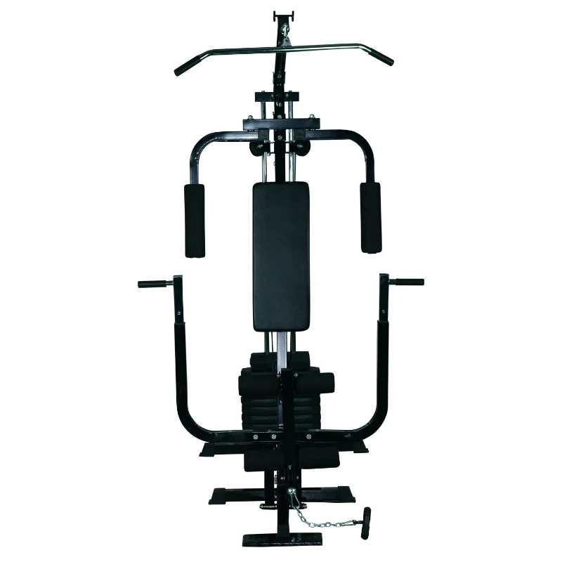 HOMCOM Multi Gym Workstation Home Workout Station Toning Body Building Strength Training Machine 40 kg Weight Plates