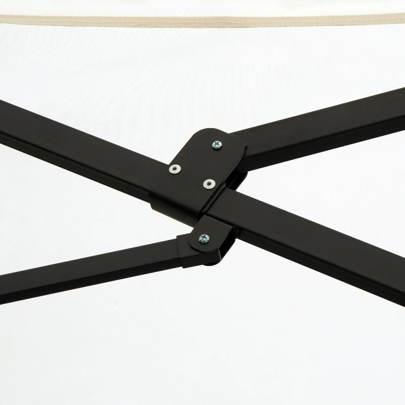 Outsunny 4.6 m Twin Parasol with Crank-Cream White