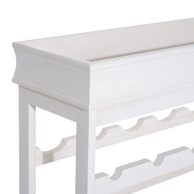 HOMCOM 4-tier Wooden Wine Rack 24 Bottles Stackable Organizer Display Storage Holder Shelves Stand Kitchen Home w/Countertop White