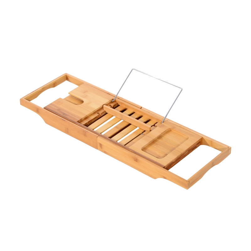 HOMCOM Bathroom Rack Storage Organizer-Bamboo