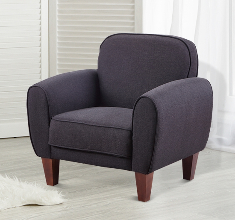 HOMCOM Linen Fabric Armchair-Black