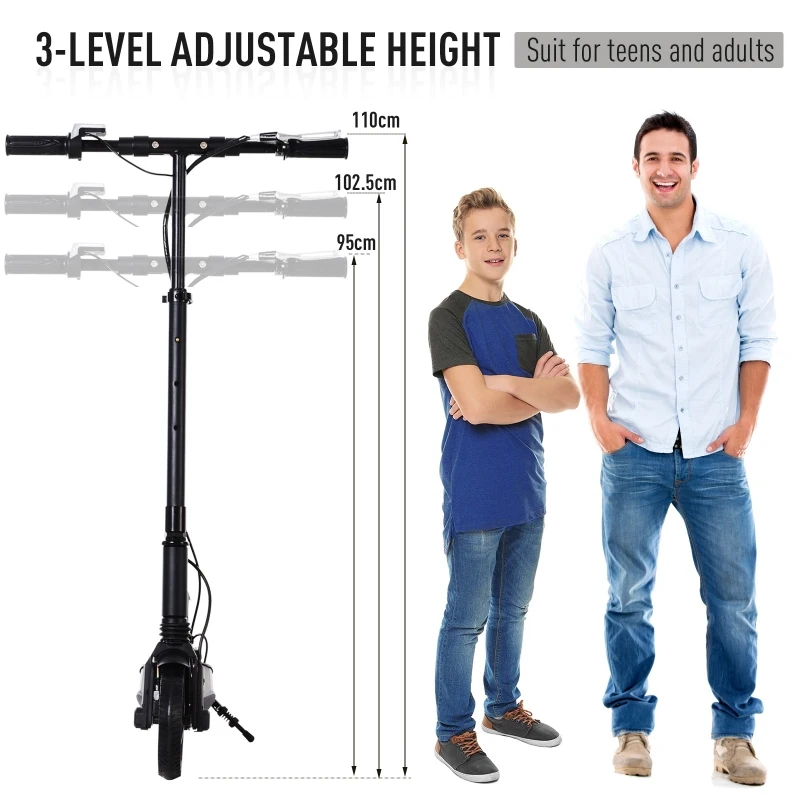 HOMCOM Electric Scooter 250W Folding Motorised Mobility Kick Scooter Adults Lightweight E Scooter 36V