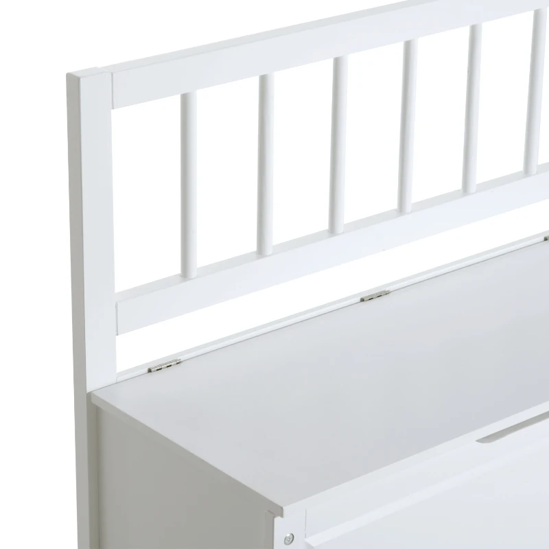 HOMCOM 85L x 35W x 75H cm Entryway Storage Bench-White