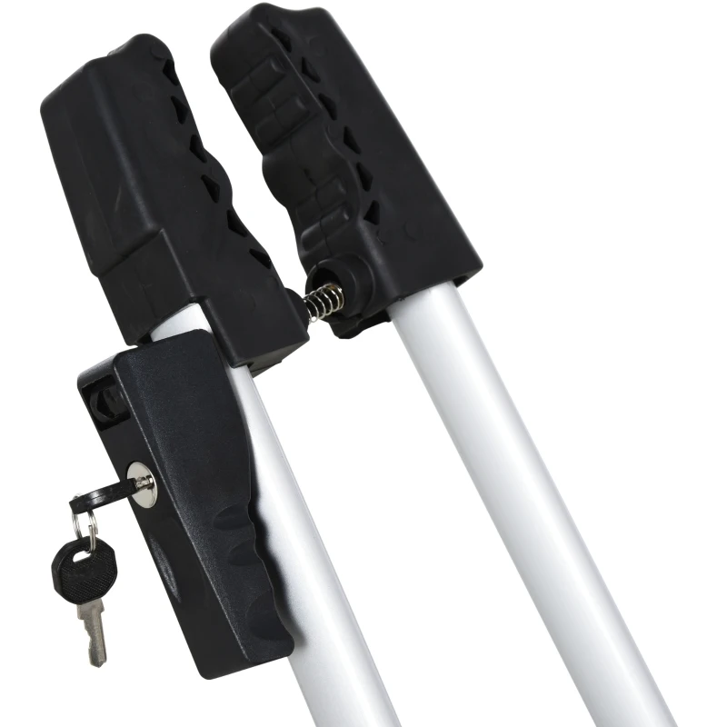 HOMCOM Aluminium Car Roof Mounted Bike Cycle Rack Upright with Straps Lockable