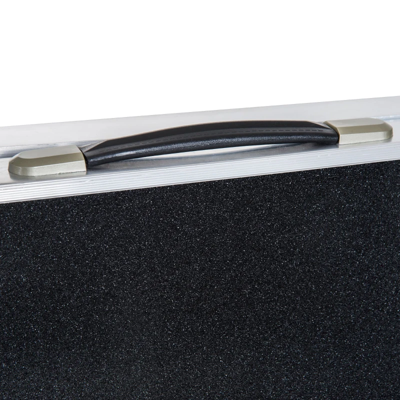 HOMCOM 4FT Aluminium Folding Pet Ramp-Black/Silver