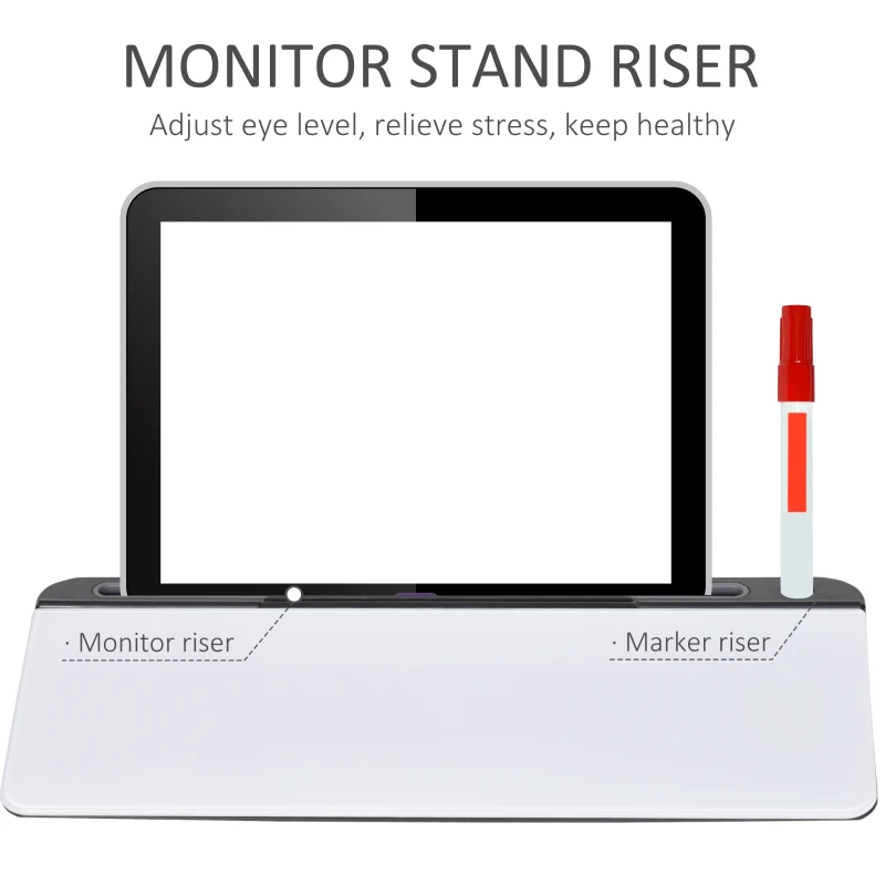 Vinsetto Glass Desk Organiser Marker-Erasable Notes Board