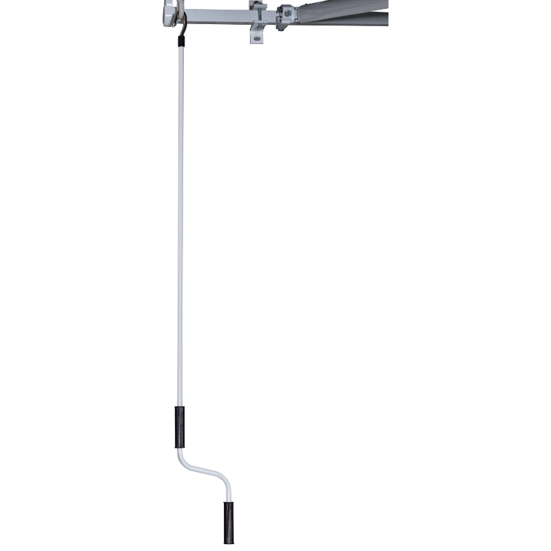 Outsunny 3.5M x 2.5M Garden Patio Manual Awning Canopy Sun Shade Shelter Retractable Gear Lever Winding Handle Green