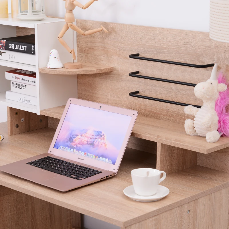 Vinsetto Computer Desk, 120Lx60Wx122H cm, Particle board-Oak/White Colour