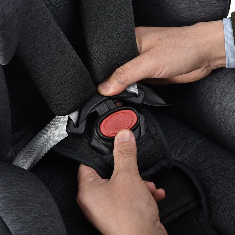 HOMCOM Toddler Kids Child Car Seat Group 1-2-3 from 9kg to 36kg High Back Adjustable Headrest Extra Protection  Black Grey