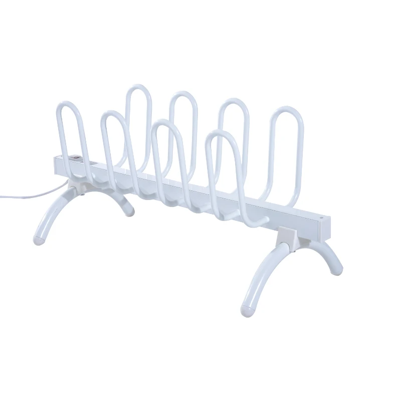 HOMCOM 4 Pairs Free Standing Electric Shoes Dryer Dry Heater Boot Rail Rack Dehumidify Warmer Deodorizer Sterilizer White