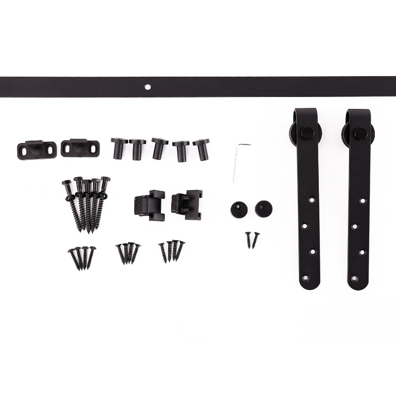 HOMCOM 180cm Sliding Track Steel Barn Wood Door Hardware Kit Cabinet Closet Hanger