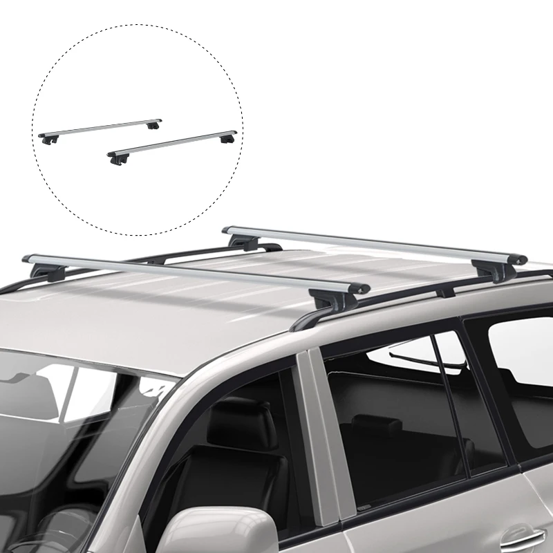 Outsunny 125Lx12.5Wx7H cm Cross Bar Roof Rail Rack-Silver