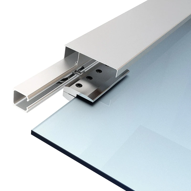 HOMCOM Sliding Door Hardware Track Kit, Tempered Glass Door