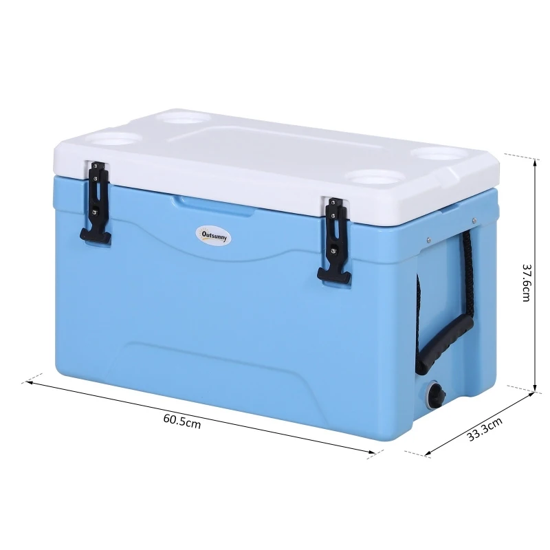 Outsunny 38L Rotomolded Outdoor Ice Cooler Chest Blue