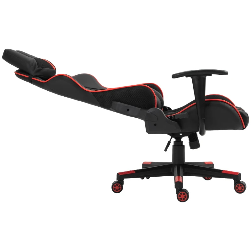 Vinsetto Racing Gaming Chair Adjustable Height W/ Headrest and Lumbar Support - Red/Black