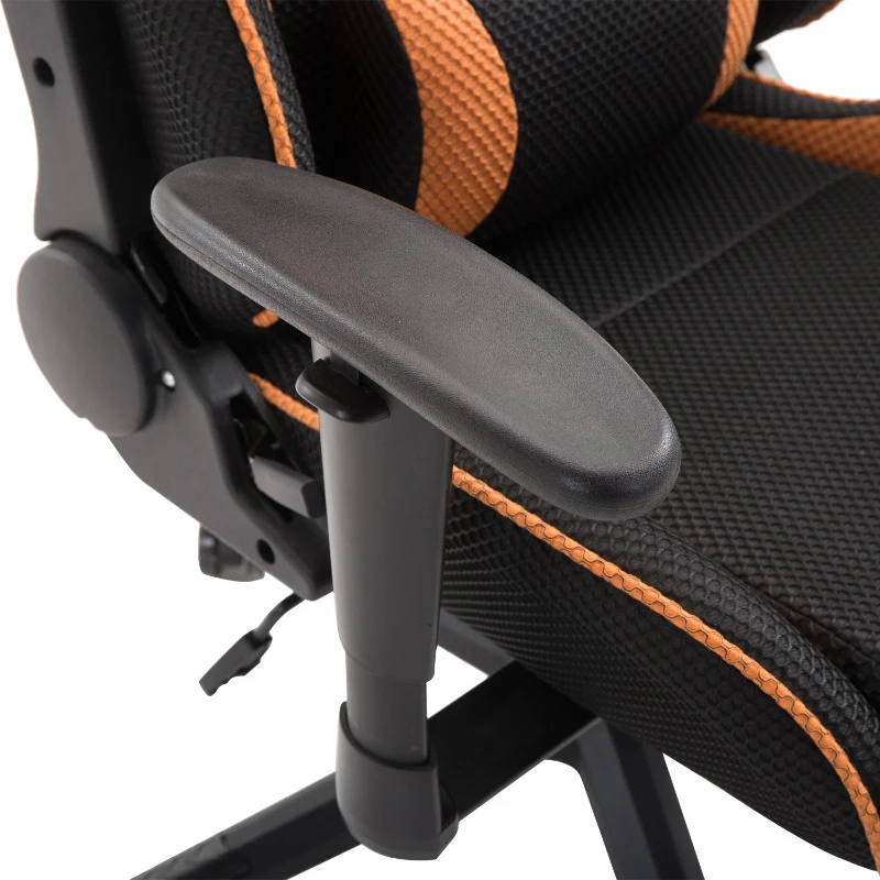 Vinsetto Ergonomic Racing Gaming Chair Mesh Back Adjustable Height Recliner w/ Wheels Removable Pillows Adjustable Height Armrests Orange Black