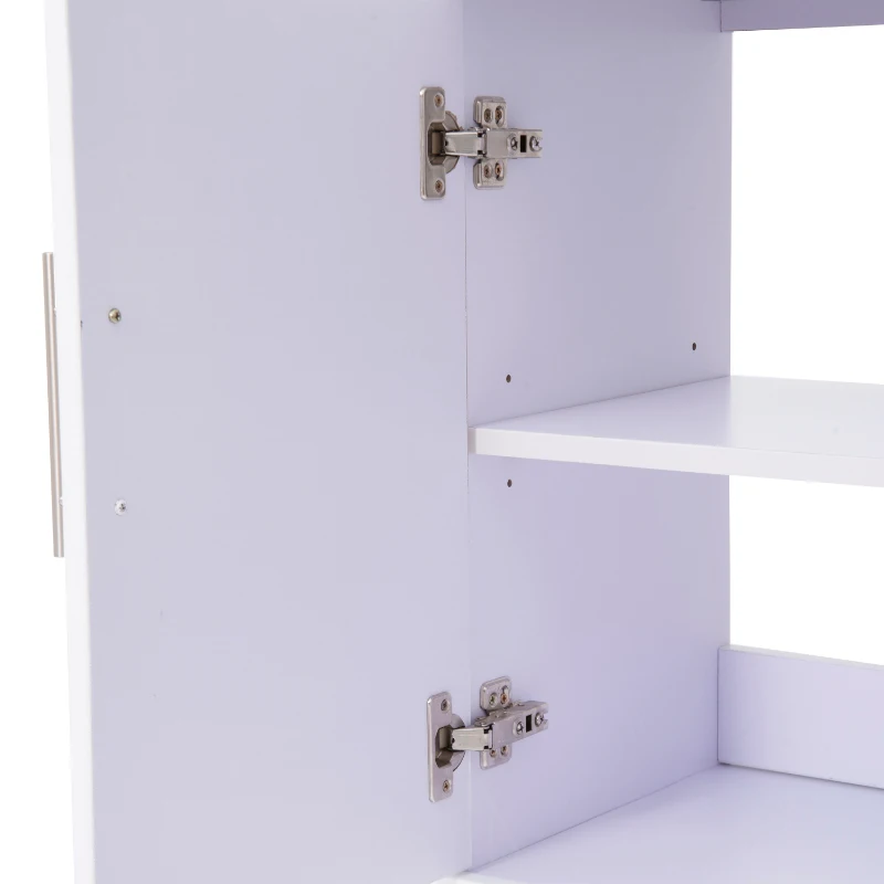 HOMCOM 2 Door Vanity Unit & Ceramic Basin, (82 x60 x46.5cm)-White