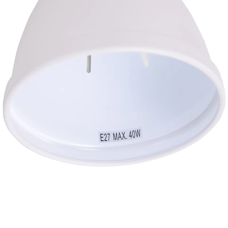 HOMCOM Pendant Lamp Ceiling 3 Lights Adjustable Hanging Cord Metal Shade Domed Dining Room Kitchen White