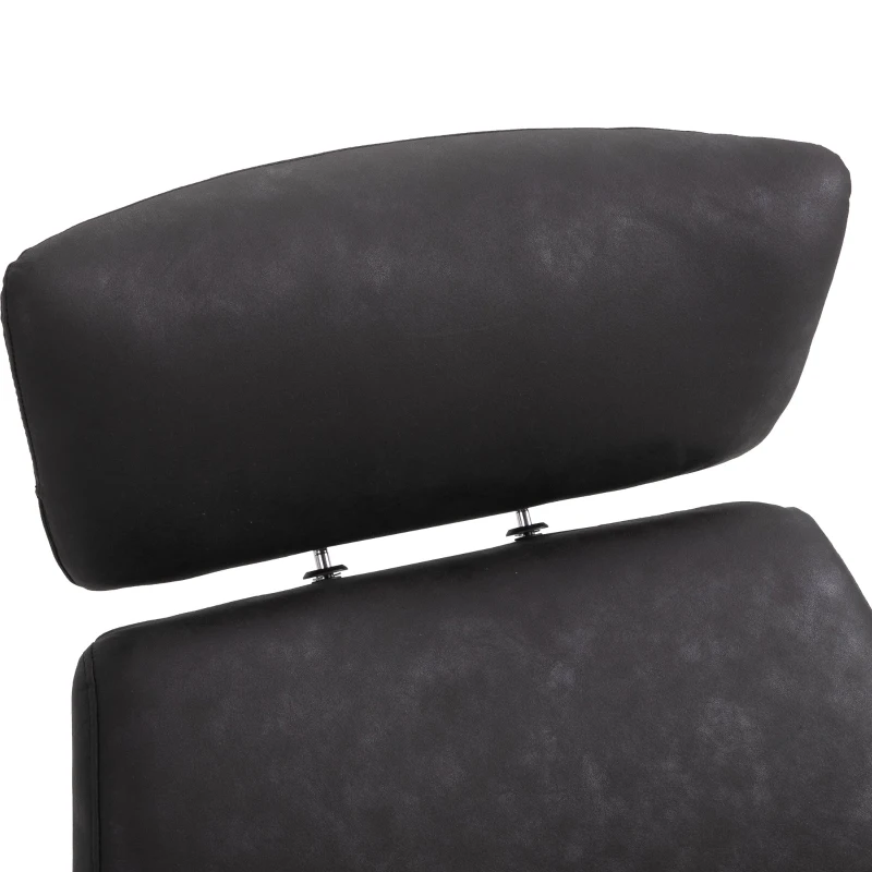 HOMCOM  Fabric Swivel Recliner Chair with footstool Metal Base Wood Armrest Black