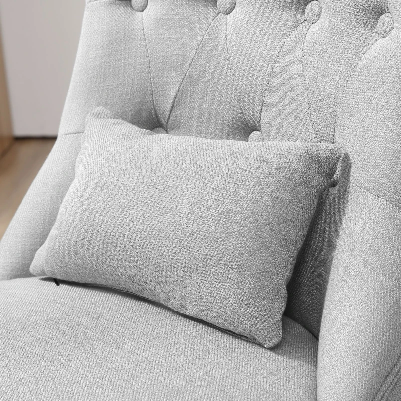 HOMCOM Retro Scrolled Back Accent Chair - Grey