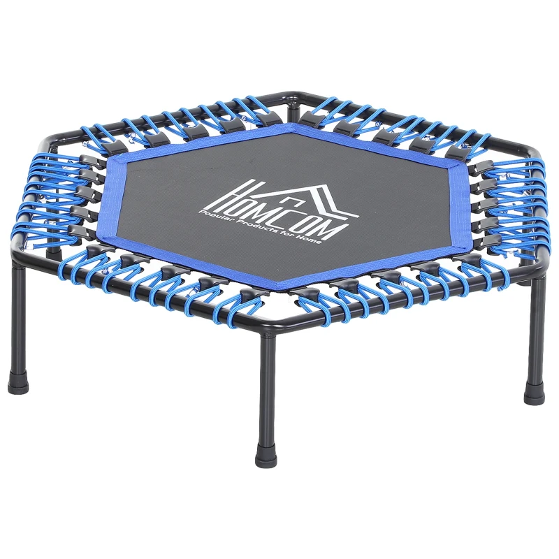 HOMCOM 40" Mini Hexagon Steel Frame Trampoline with Anti-slip Rubber Pads Blue