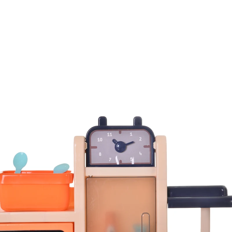 HOMCOM Kids Pretend Play Plastic Kitchen Set Blue