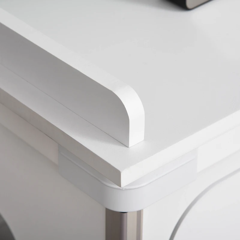 PawHut Wooden Cat Litter Box Enclosure Washroom Toilet Home Cabinet Kitty House Nightstand End Table Magnetic Door Adjustable Partition Board White