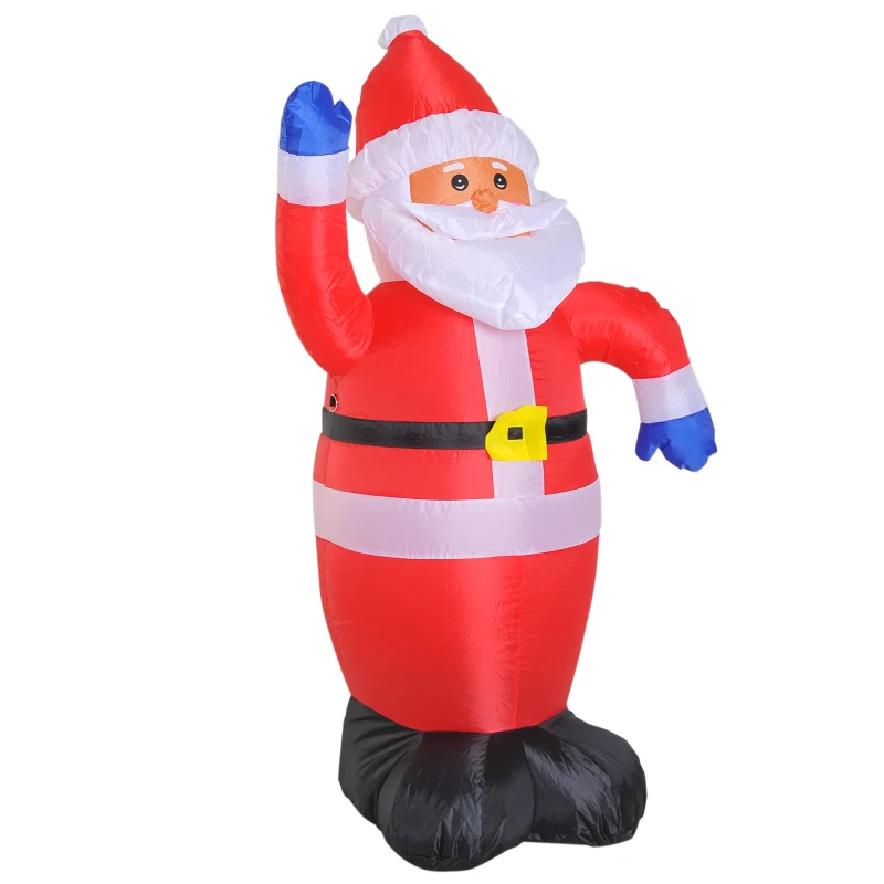 HOMCOM 6Ft Inflatable Santa Claus Decoration, W/LED lights, Polyester Fabric-Multicolour
