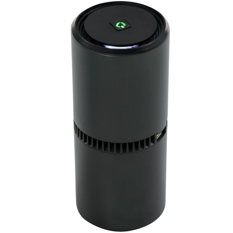 HOMCOM Portable Car Air Purifier, Low Noise Air Cleaner with 2 USB Port for Dust, Pollen, Smoke, Odor, Black