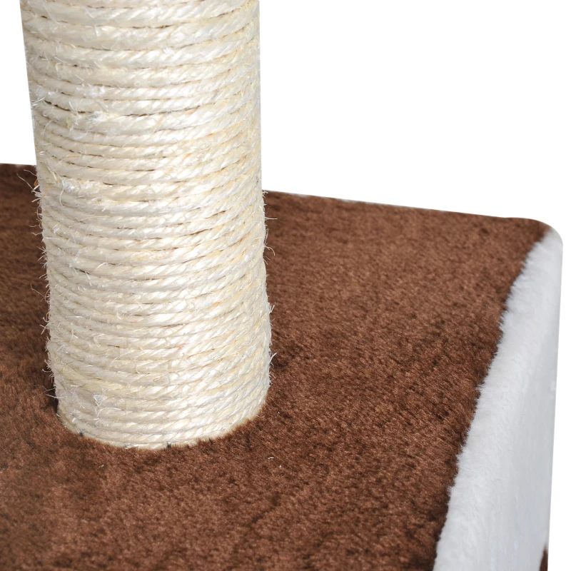 PawHut Cat Tree Tower for Indoor Cats Kitten House Scratching Posts with Condo Perch Interactive Mouse Toy, 45 x 33 x 70 cm, Brown