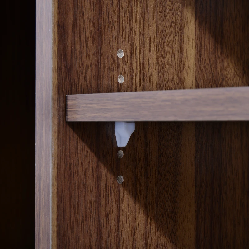 HOMCOM TV Stand w/ 2 Door Shelves Entertainment Center Media Console Storage Cabinet 140cm (Black & Walnut)