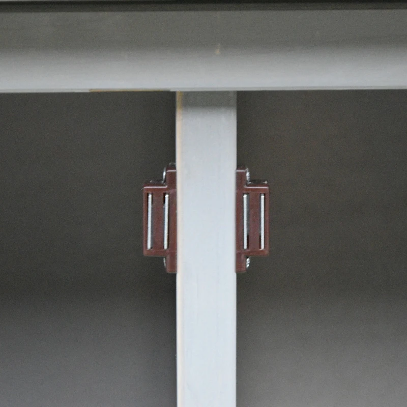 Outsunny Garden Shed Wooden Storage Shed Fir Tool Cabinet with Shelves Double Door Grey