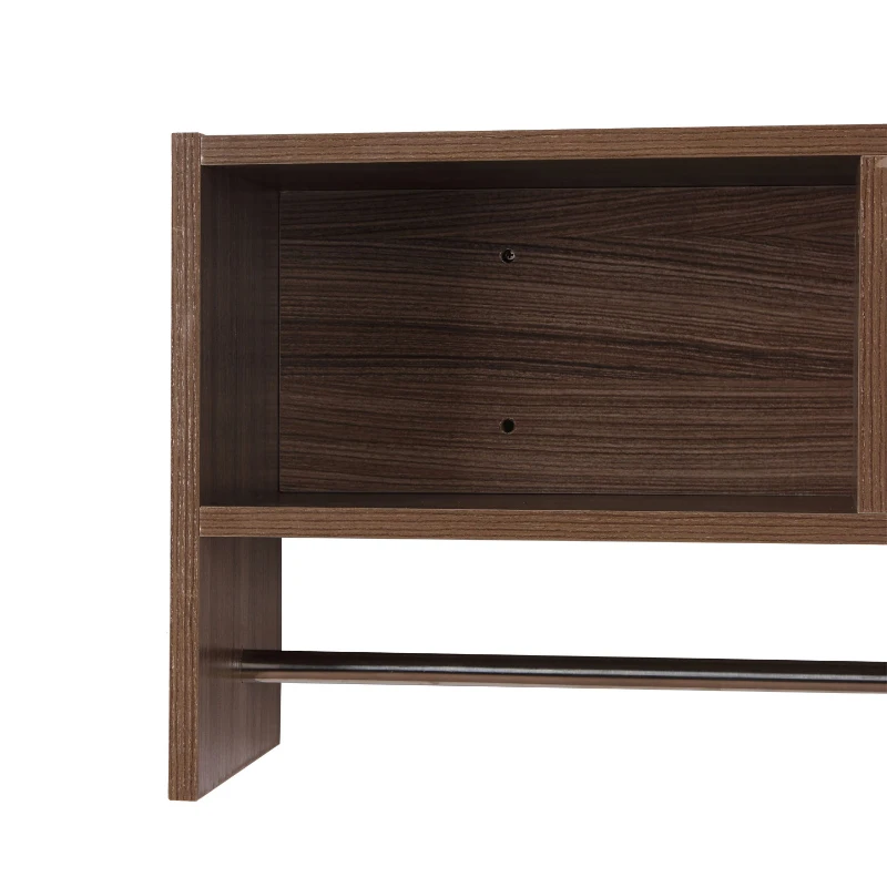 HOMCOM Wall Mounted Coat Hook W/ Shelf-Oak