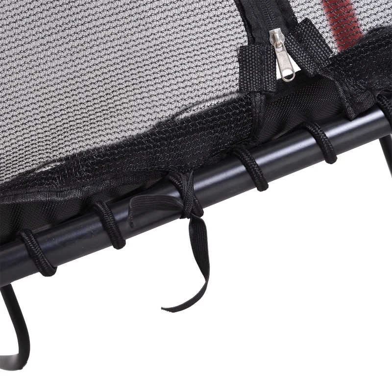 HOMCOM 5FT / 61 Inch Kids Mini Trampoline Bungee Design with Safety Enclosure Net Exercise Rebounder Six Legs Capacity to 60kg Red