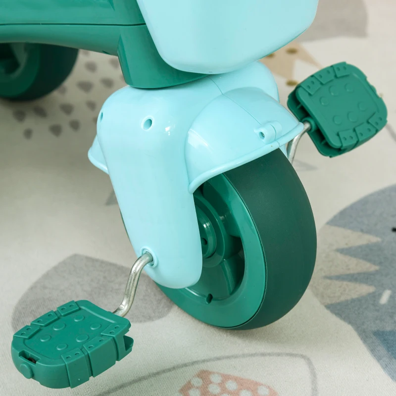 HOMCOM 3 Wheel Kids Tricycle Toddler Pedal Trike Ride on Bicycle with Front Back Basket Bell Balance Bike Boys Girls for 3 to 6 Years Green