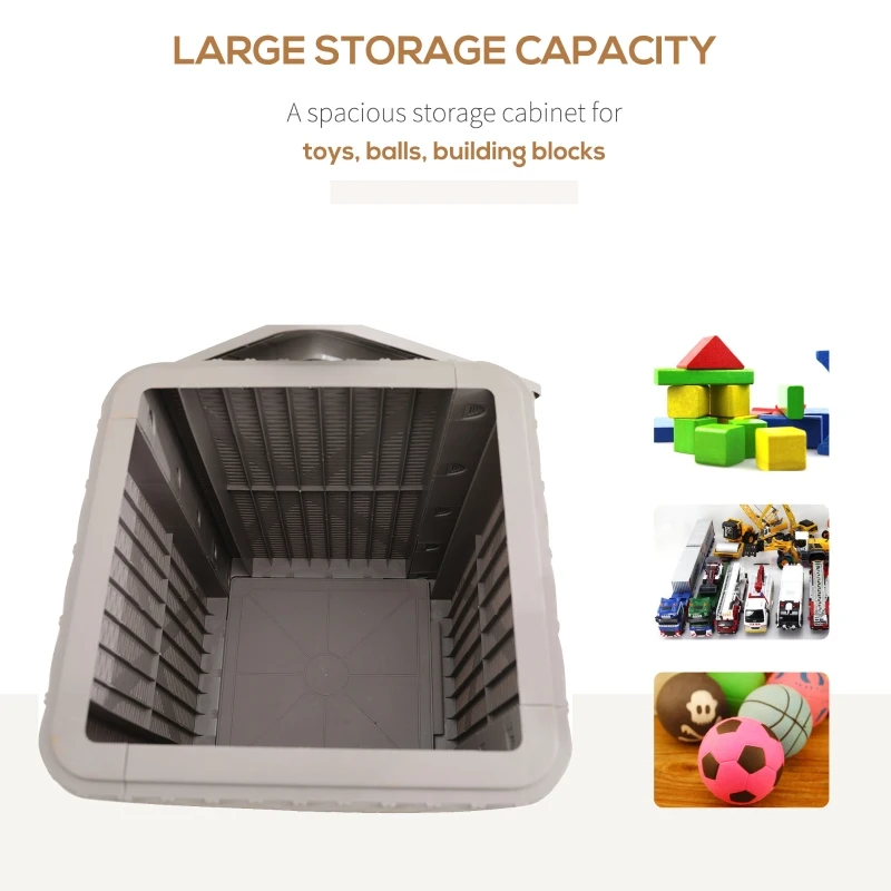 Outsunny 50L Outdoor Patio Wood Effect Square Coffee Table Storage Bar Table Garden Furniture Bucket - Light Coffee