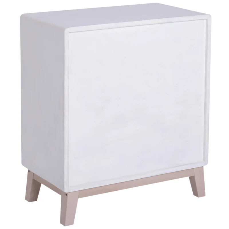 HOMCOM Chest of Drawers, 55Dx30Wx65.5 H cm, Paulownia Wood-Multicolour