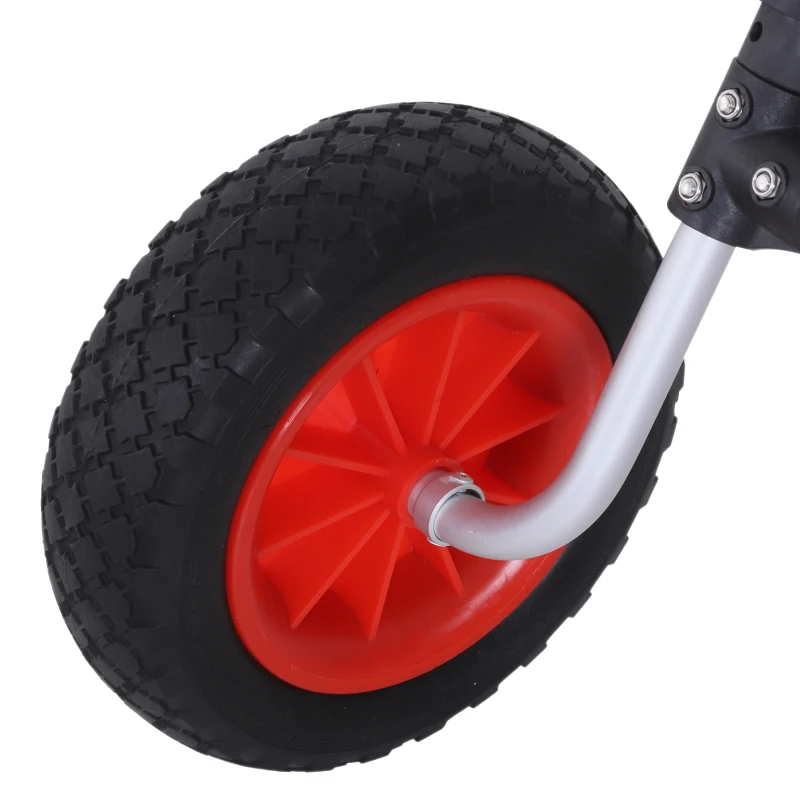 Outsunny Aluminium Frame Kayak Transport Trolley w/ 2 Red Wheels