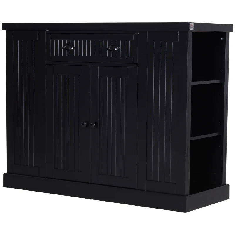HOMCOM Wooden Multifunction Island Storage Cabinet Black