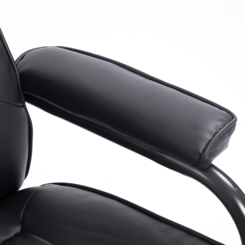 HOMCOM Executive Recliner Chair High Back Swivel Armchair Lounge Seat w/Footrest Stool (Black)